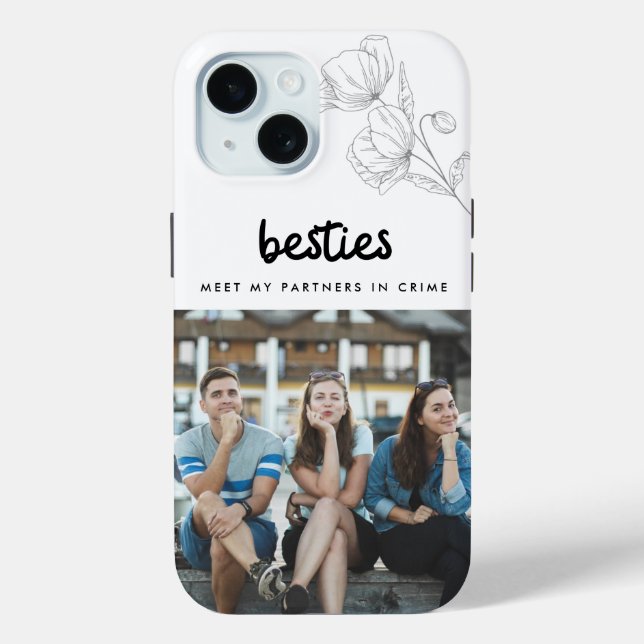 Coques Case-Mate iPhone Besties Friend Citation Six Photo Collage (Verso)