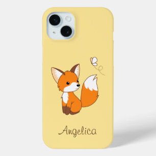 Coque iPhone 15 Mini Beurre à regarder de la petite Fox mignonne
