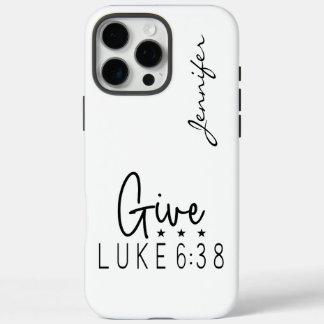 Coques iPhone 16 Pro Max Bible minimaliste moderne Verse Luke 6:38 iPhone
