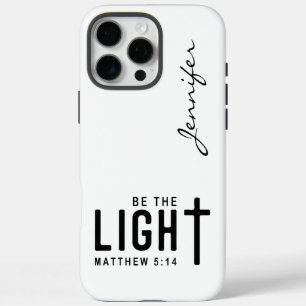 Coques iPhone 16 Pro Max Bible minimaliste moderne Verse Matthieu 5:14 iPho