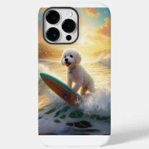 Coque Pour Pour iPhone 14 Pro Max Bichon Frise Beach Plage Surf Peinture