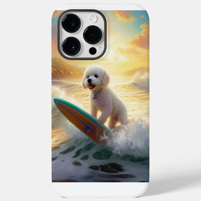 Coques Case-Mate iPhone Bichon Frise Beach Plage Surf Peinture (Verso)