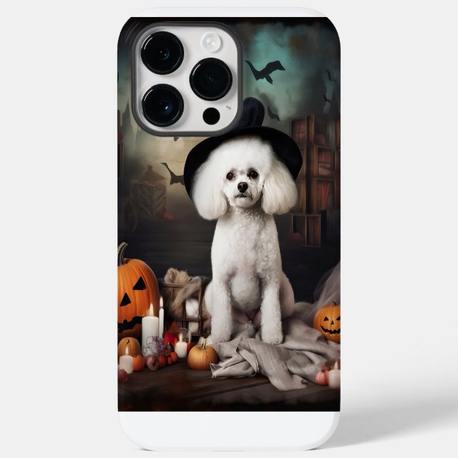 Coques Case-Mate iPhone Bichon Frise Citrouilles Halloween effrayant (Verso)
