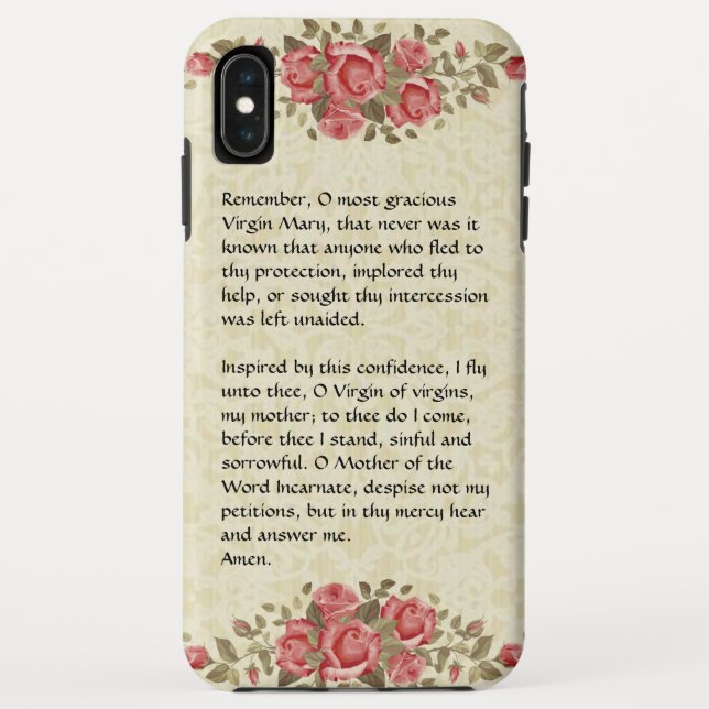 Coques Case-Mate iPhone Bienheureuse Vierge Marie Prière Mémoire Roses (Dos)
