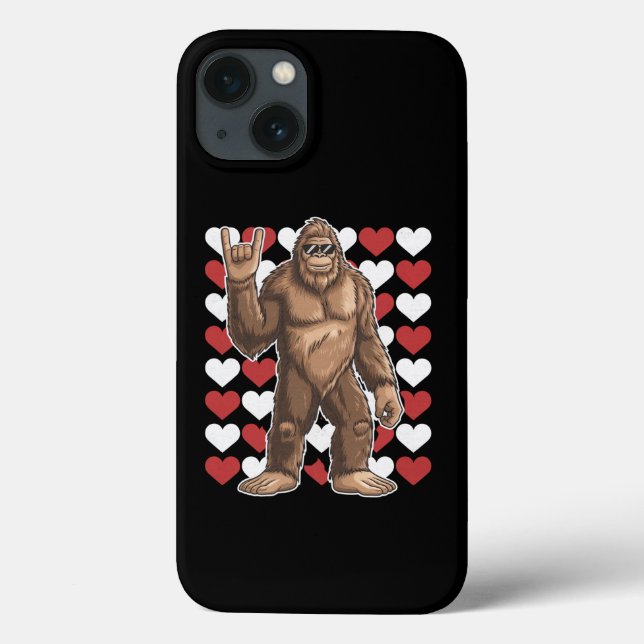 Coques Case-Mate iPhone Bigfoot Valentines Jour Coeurs Drôle Sasquatch Amo (Verso)