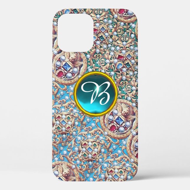 COQUES Case-Mate iPhone BIJOUX ANCIENS, PIERRES, PERLES, ANGES MONOGRAMME (Verso)