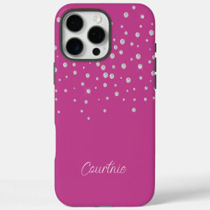 Coques iPhone 16 Pro Max Bijoux en diamant rose Glam