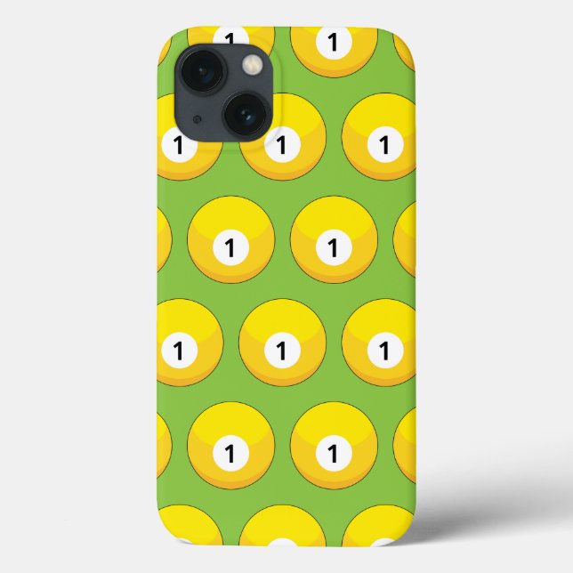 Coques Case-Mate iPhone Billard jaune numéro un Motif (Verso)