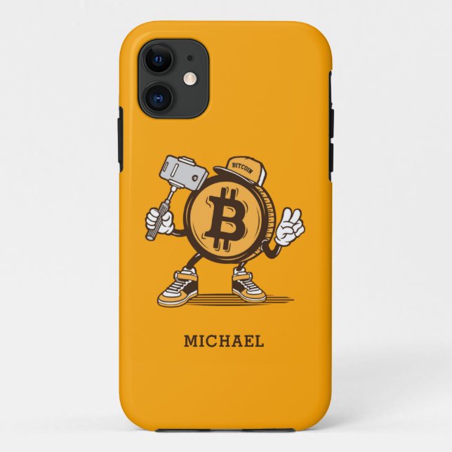 Coques Case-Mate iPhone Bitcoin Cryptomonnaie Drôle Drôle Carton Personnal (Dos)