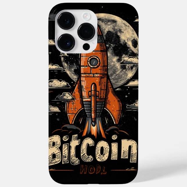 Coques Case-Mate iPhone Bitcoin hodl and rocket to the moon design (Verso)