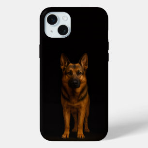 Coque iPhone 15 Mini Black 4 Luxe, Chien de berger allemand iPhone 15 P