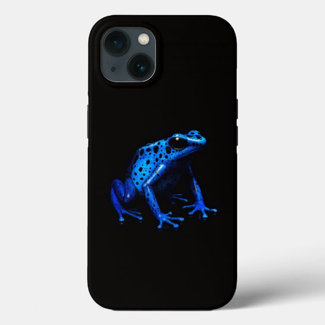 Coques Case-Mate iPhone Black 4 Luxe iPhone 13 Coque, grenouille bleu élec (Verso)