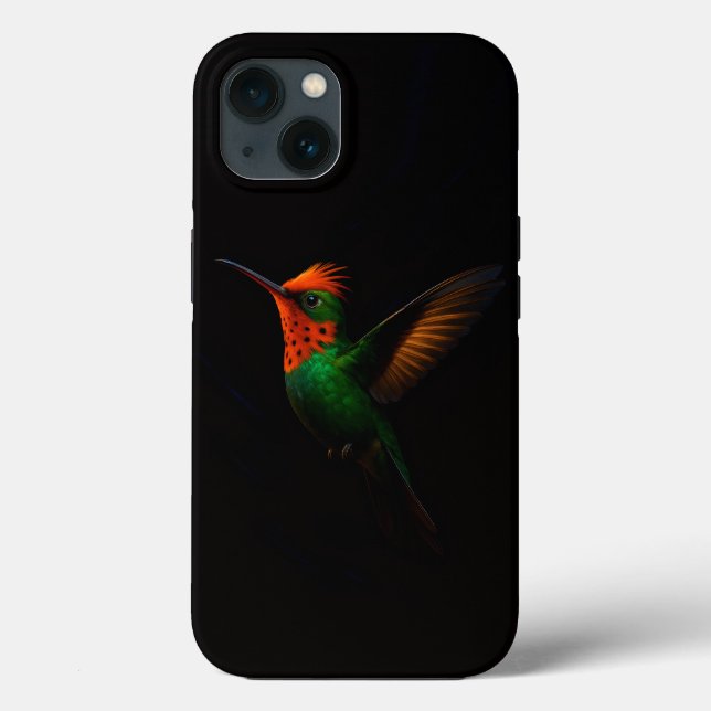 Coques Case-Mate iPhone Black 4 Luxe iPhone 13 Coque, Tufted Coquette Bird (Verso)