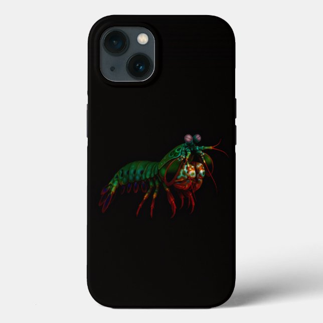 Coques Case-Mate iPhone Black 4 Luxe iPhone 13, Crevette-Mante (Verso)
