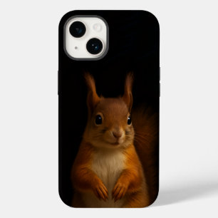 Coque Pour iPhone 14 Black 4 Luxe iPhone 14 Coque-Mate, écureuil rouge