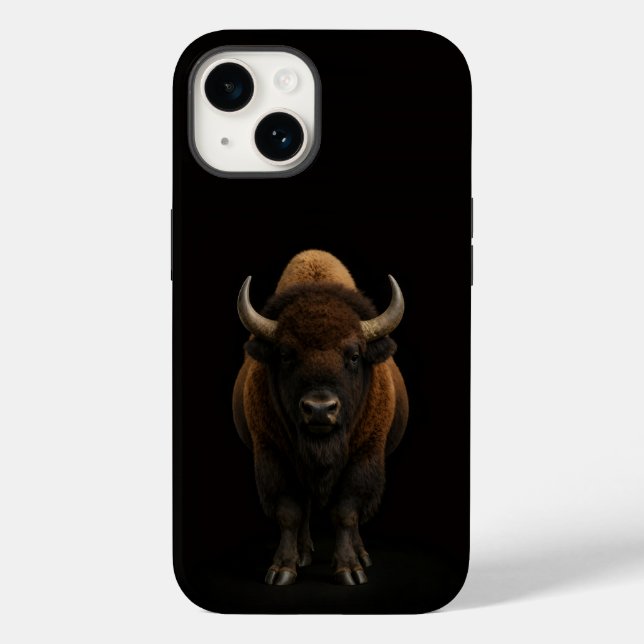 Coques Case-Mate iPhone Black 4 Luxe iPhone 14 Mate, American Bison (Verso)