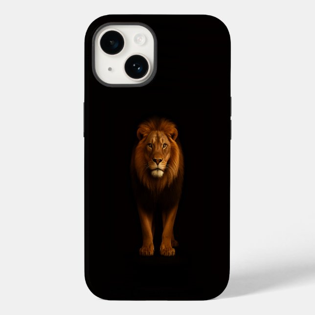 Coques Case-Mate iPhone Black 4 Luxe iPhone 14 Mate, Majestic Lion (Verso)