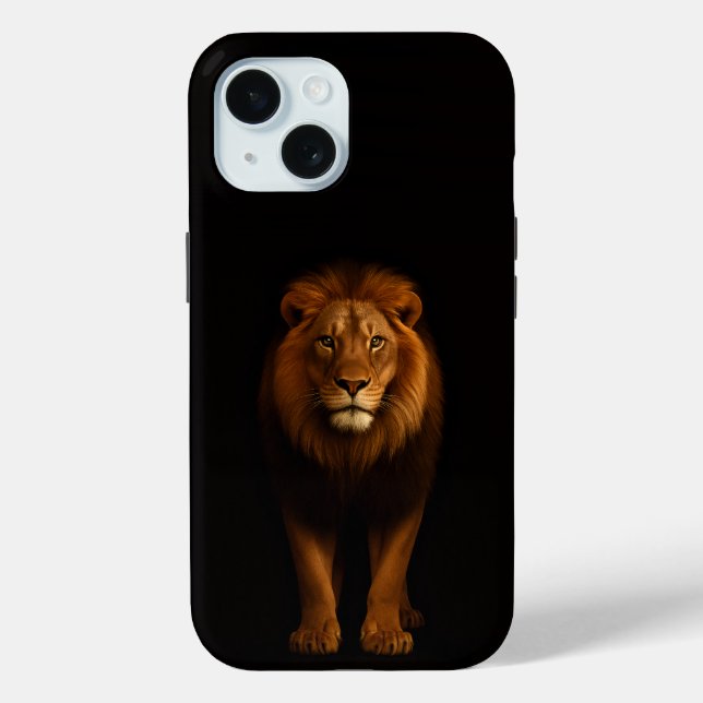 Coques Case-Mate iPhone Black 4 Luxe iPhone 15 Case, Majestic Lion (Verso)