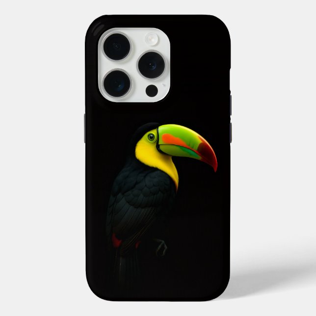 Coques Case-Mate iPhone Black 4 Luxe iPhone 15 Pro Mate, Keel Billed Tucan (Verso)