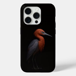 Coque iPhone 15 Pro Black 4 Luxe iPhone 15 Pro Mate, Reddish Egret