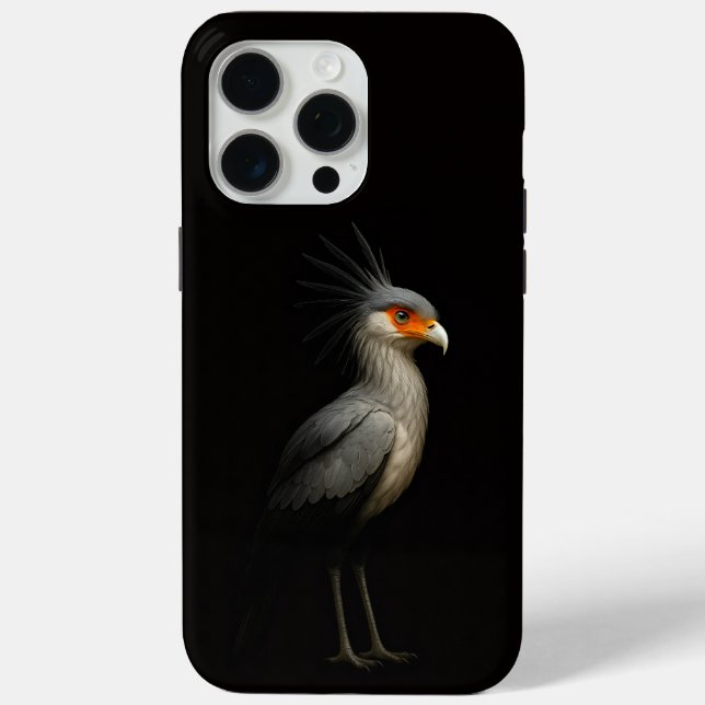 Coques Case-Mate iPhone Black 4 Luxe iPhone 15 Pro Max, Secretarybird (Verso)
