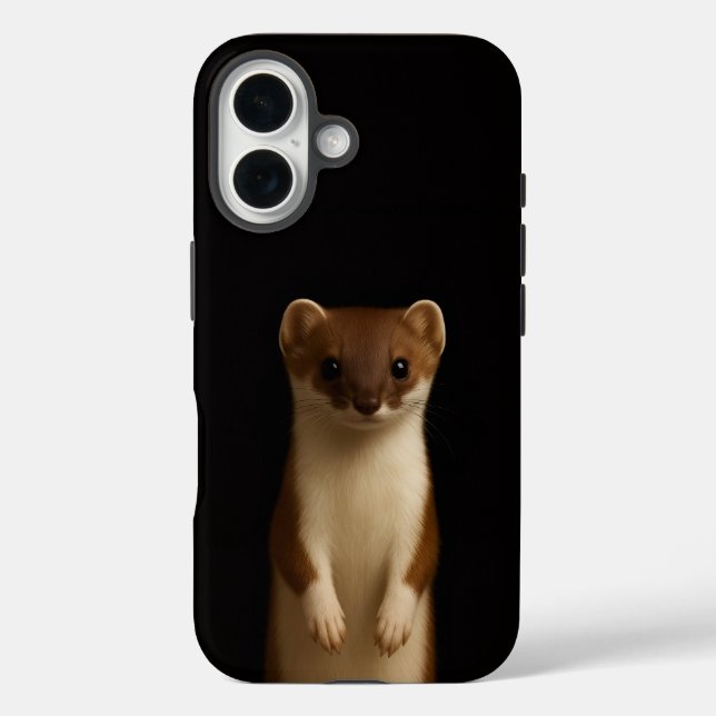 Coques Case-Mate iPhone Black 4 Luxe iPhone 16 Mate, Elegant Weasel (Verso)