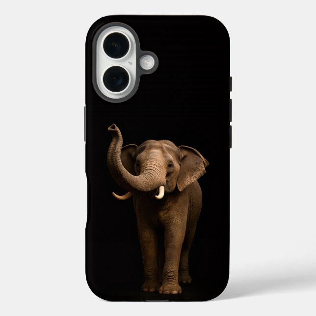 Coques Case-Mate iPhone Black 4 Luxe iPhone 16 Mate, Mighty Elephant (Verso)