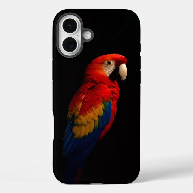 Coques Case-Mate iPhone Black 4 Luxe iPhone 16 Plus, Parrot Scarlet (Verso)