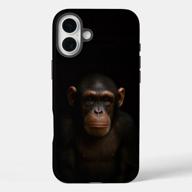 Coques Case-Mate iPhone Black 4 Luxe iPhone 16 Plus, Serene Chimpanzee (Verso)