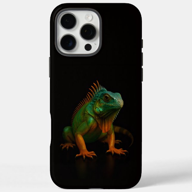 Coques Case-Mate iPhone Black 4 Luxe iPhone 16 Pro Max, Green Iguana (Verso)