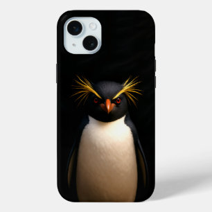 Coque iPhone 15 Mini Black 4 Luxe, Rockhopper Penguin
