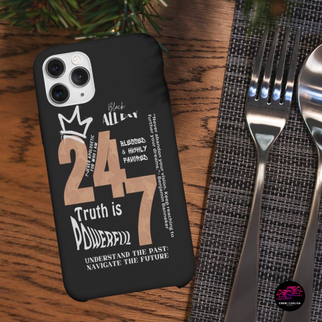 Coques Case-Mate iPhone Black All Day 24/7 Slogan Graphic (Truth is powerful. Keep it close.)
