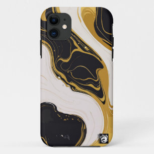 Case-Mate iPhone Case Black and Gold Marble