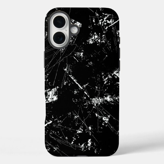 Coques Case-Mate iPhone Black and White Modern Abstract Scratch Texture (Verso)
