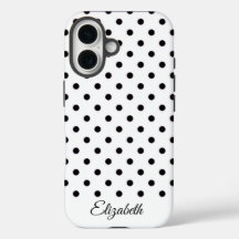 Black and White Polka Dot Personalized Name