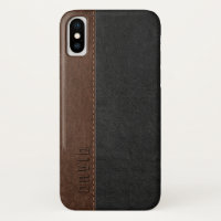 Black & Brown Faux Vintage Cuir Texture