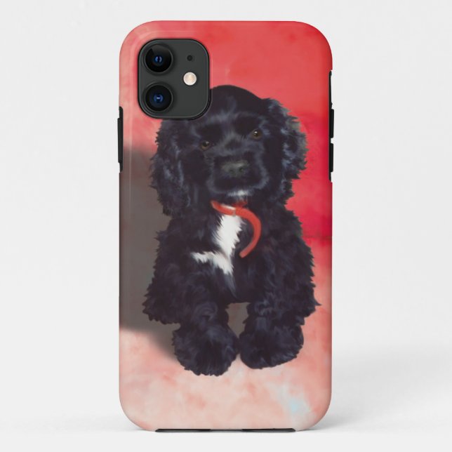 Coques Case-Mate iPhone Black Cocker Spaniel Puppy - Abby (Dos)