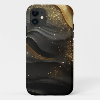 Case-Mate iPhone Case Black Gold Prinkle