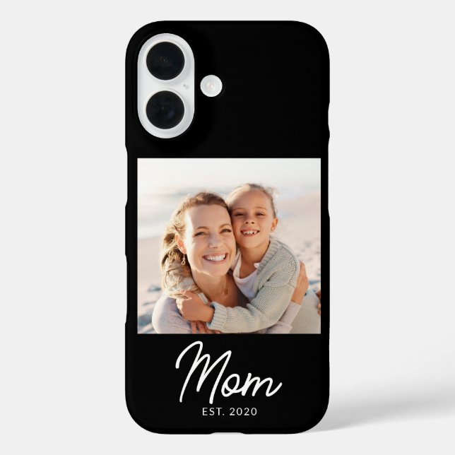 Coques Case-Mate iPhone Black Mom Established Script Photo  (Verso)