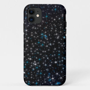 Case-Mate iPhone Case Black Night Sky Silver & Blue Sparkly Stars