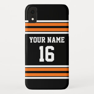Case-Mate iPhone Case Black Pumpkn Orange Team Jersey Nom du numéro pers