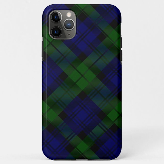 Coques Case-Mate iPhone Black Watch Tartan bleu vert Plaid (Dos)