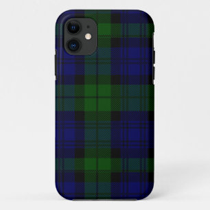 Case-Mate iPhone Case Black Watch Tartan bleu vert Plaid