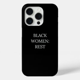 Coque iPhone 15 Pro Black Women Rest Phone Case