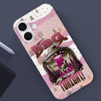 Coques iPhone 16 Blague sur l'enlèvement de vache au BBQ Alien