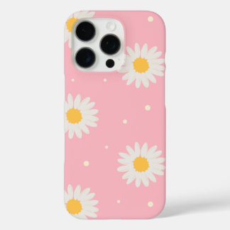Coques iPhone 16 Pro Blanc Daisy Dot Rose
