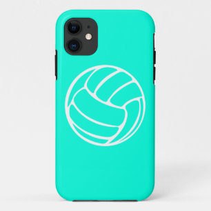 Etui iPhone Case-Mate blanc de volleyball de l'iPhone 5 sur la turquoise