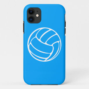 Coque iPhone 11 blanc de volleyball de l'iPhone 5 sur le bleu
