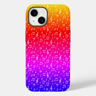 Coque Pour iPhone 14 blanc et arc-en-ciel Musical