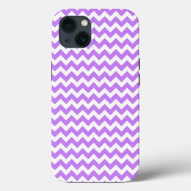 Coques Case-Mate iPhone Blanc et pastel Purple Zig Zag Chevron (Verso)
